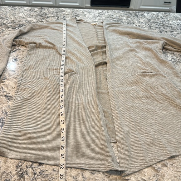 Anthropologie | Donni | Oversized Ribbed Open Front Duster Cardigan in Gray OS - Picture 8 of 12